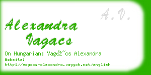 alexandra vagacs business card